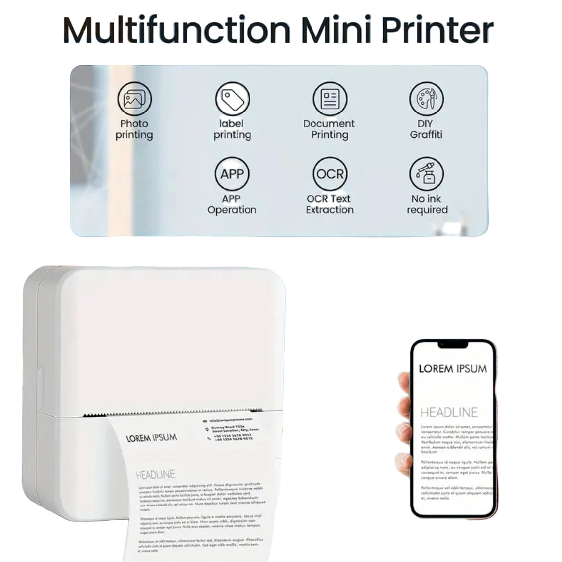 Mini Imprimantă Portabilă – Printezi instant fără cerneală