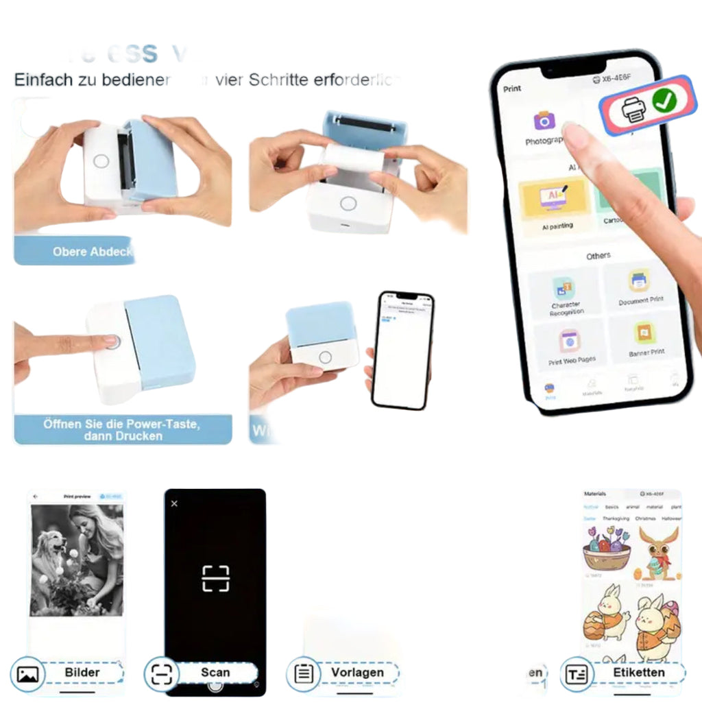 Mini Imprimantă Portabilă – Printezi instant fără cerneală