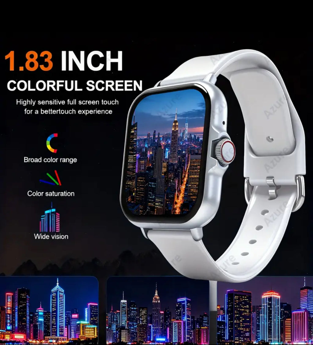 Smartwatch 1.83” Full Touch HD, Apel Bluetooth, Monitorizare Sănătate & Sport, Unisex – Compatibil Android & iPhone - Transport gratuit 🥳