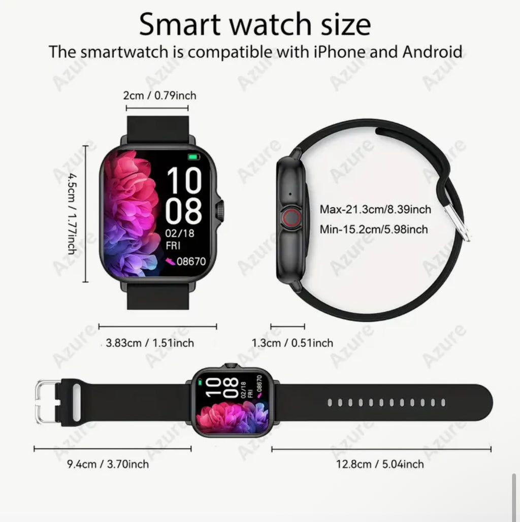 Smartwatch 1.83” Full Touch HD, Apel Bluetooth, Monitorizare Sănătate & Sport, Unisex – Compatibil Android & iPhone - Transport gratuit 🥳