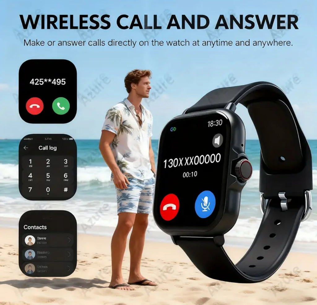 Smartwatch 1.83” Full Touch HD, Apel Bluetooth, Monitorizare Sănătate & Sport, Unisex – Compatibil Android & iPhone - Transport gratuit 🥳